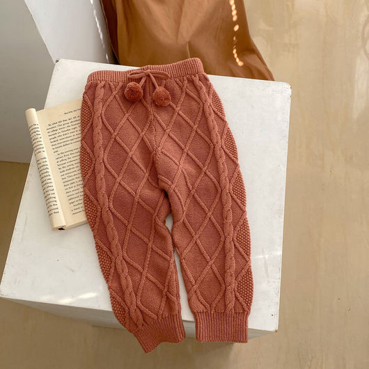 Pantalones Largos Tejidos con Patrón Rombo para Bebés Niños y Niñas - Image 20