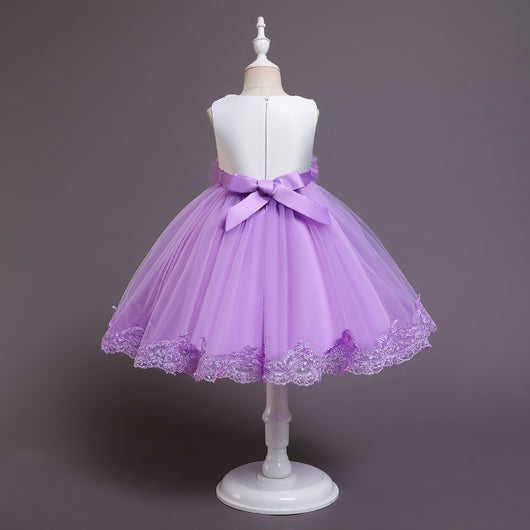 Vestido Princesa Niña Plisado Malla Elegante - Image 13