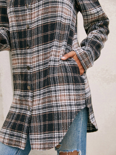 Chaqueta Camisa Cuadros Suelta y Cómoda en Felpa para Mujer - Image 13
