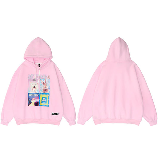 Sudadera Estampada Animal con Capucha Holgada para Parejas - Image 15