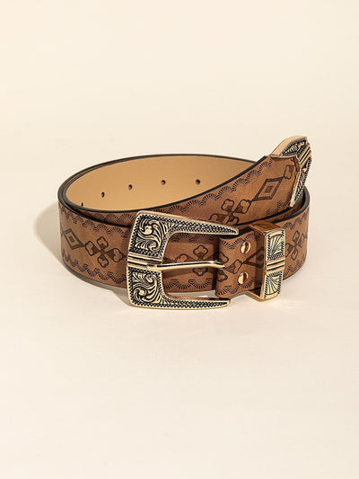 Cinturón Vaquero Mujer con Patrón Retro - Estilo Occidental PU - Image 8