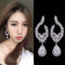 Aretes Largos de Plata Esterlina 925 con Diamantes Completos