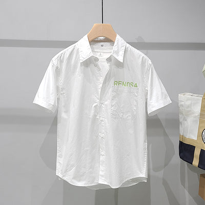 Camisa Casual para Hombre con Estampado de Letras y Bolsillos - Image 3
