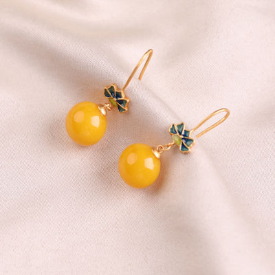 Aretes Gota de Agua en Cera de Abeja Amarilla - Diseño Otoñal Minimalista - Image 7