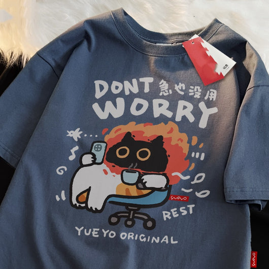 Camiseta Suelta de Algodón para Hombre - Diseño Divertido Manga Corta Verano - Image 3