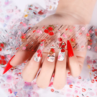 Papel Decorativo para Uñas Mariposas, Flores y Estrellas - Edición Día de Enamorados - Image 11