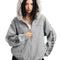 Women's Cardigan with Detachable Faux Fur Collar and Zipper Closure