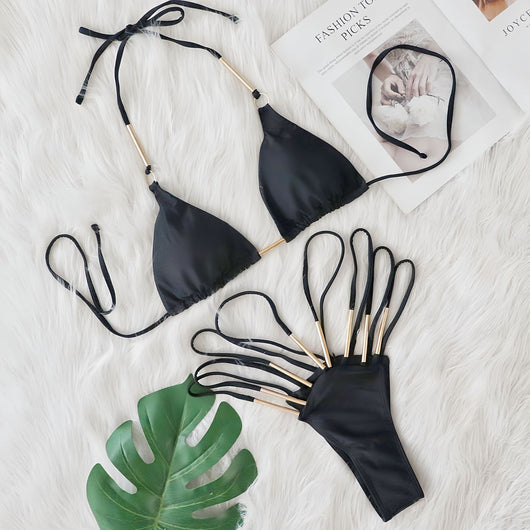 Bikini de Talle Alto con Accesorios Metálicos y Tirantes Ajustables - Image 10