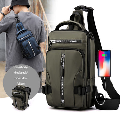 Mochila Cruzada Multifuncional para Hombre - Bolsa Pecho y Hombro