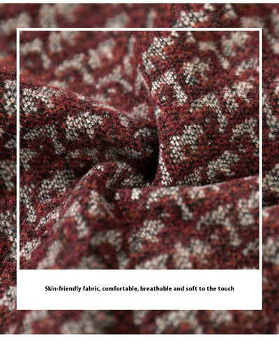 Abrigo Camisero de Lana Cuadros Houndstooth Hombros Caídos para Hombre - Image 12