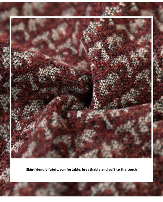Abrigo Camisero de Lana Cuadros Houndstooth Hombros Caídos para Hombre - Image 12