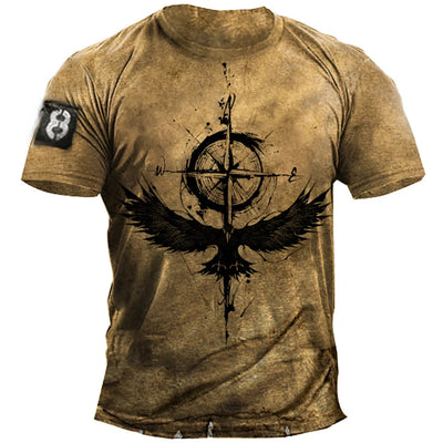 Playera Casual Suelta de Manga Corta para Hombre Cuello Redondo