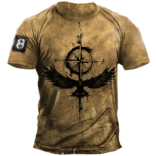 Playera Casual Suelta de Manga Corta para Hombre Cuello Redondo