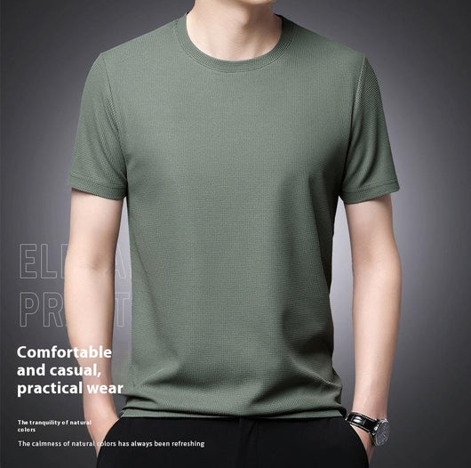 Playera Holgada de Cuello Redondo con Textura Waffle para Hombre - Image 15