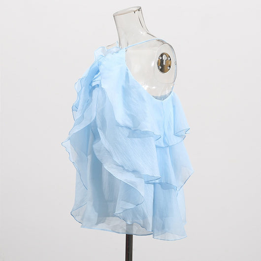 Blusa Halter sin Mangas con Volantes Elegantes - Image 14