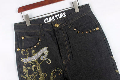 Jeans Hip Hop con Bordados Creativos para Hombre - Image 17