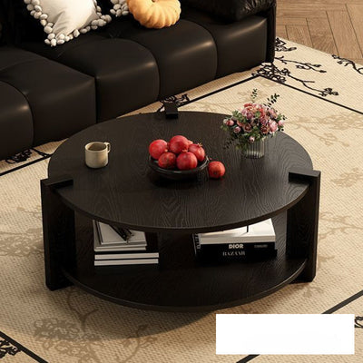 Mesa de Centro Circular en Nogal Negro - Diseño Clásico Madera Maciza - Image 16