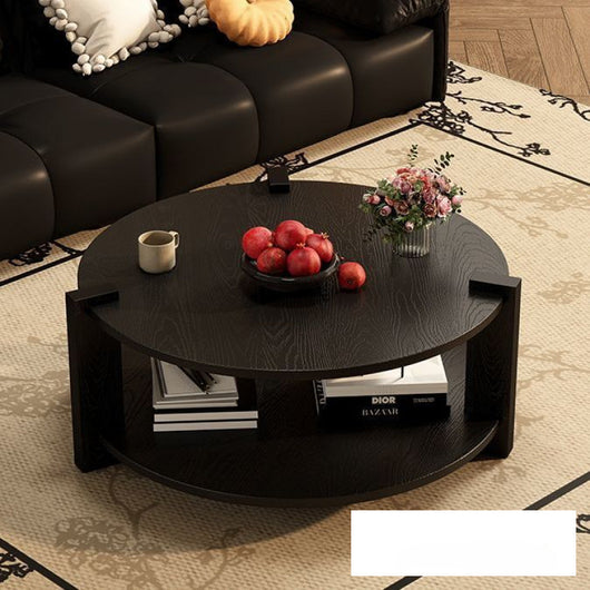 Mesa de Centro Circular en Nogal Negro - Diseño Clásico Madera Maciza - Image 16