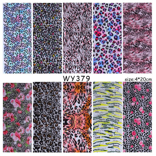Calcomanías de Uñas Leopardo con Flores - Image 12