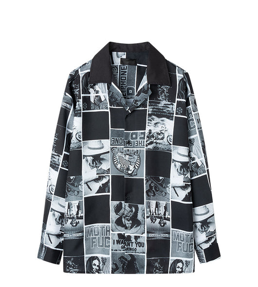 Camisa Manga Larga Estampado Cómics Flores Retro - Image 12