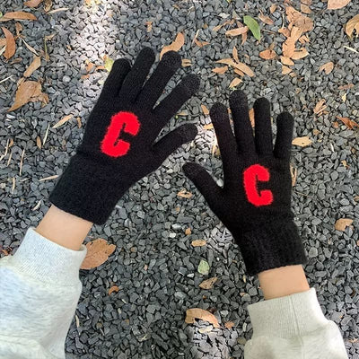Guantes Tejidos de Lana Gruesa Letra C en Colores Pastel - Cálidos y Adorables - Image 14