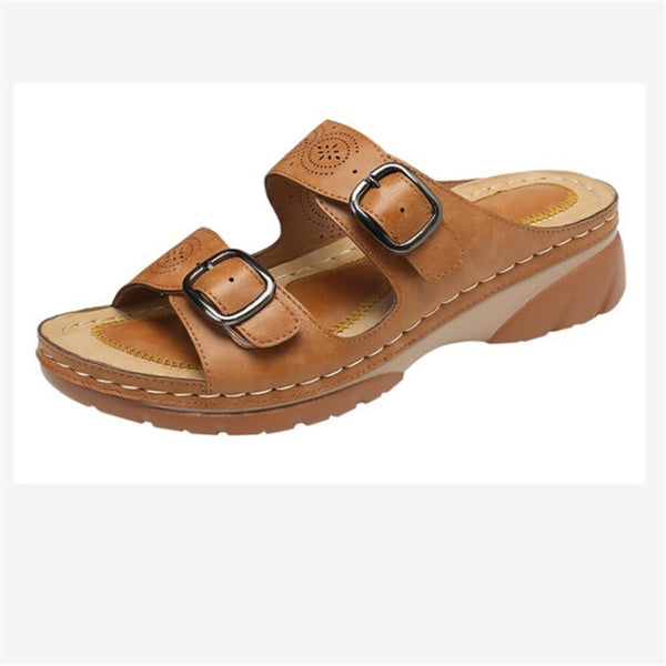Sandalias Plataforma con Tacón Inclinado y Diseño Casual para Mujer