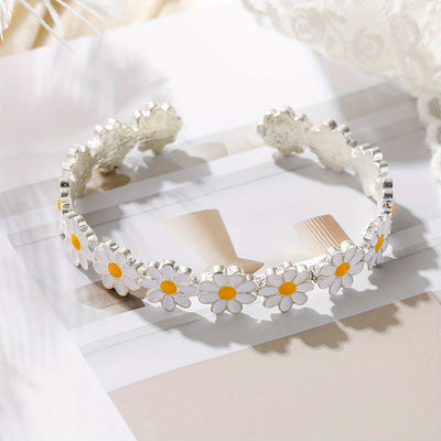 Pulsera Artística con Diseño de Flor Blanca y Efecto Goteo de Aceite - Image 11