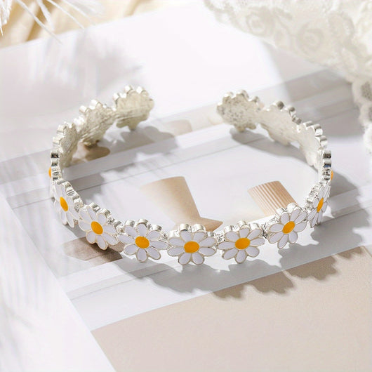 Pulsera Artística con Diseño de Flor Blanca y Efecto Goteo de Aceite - Image 11