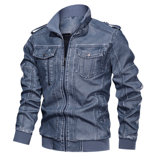 Abrigo de Cuero PU Estilo Europeo y Americano para Hombre - Image 5