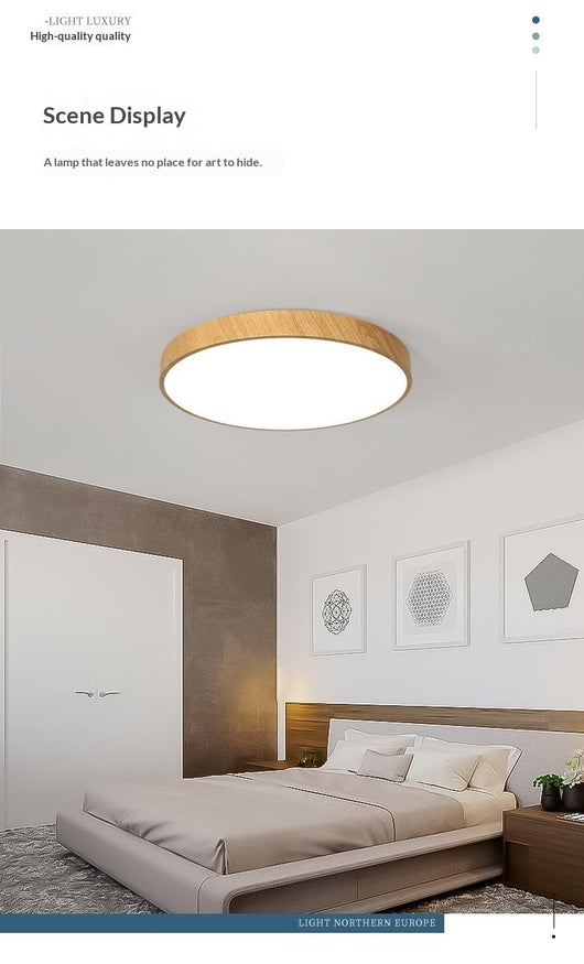 Lámpara de Techo LED Minimalista Estilo Chino Contemporáneo con Textura de Madera - Image 20