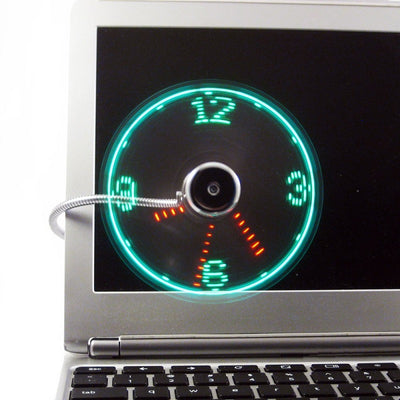 Ventilador USB Mini Flexible con Reloj LED y Luz Ajustable - Image 4
