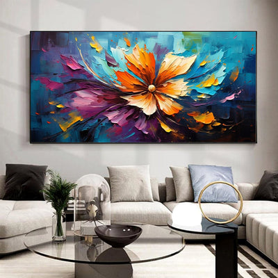 Cuadro Abstracto Flores Óleo Pintado a Mano Decoración Moderna Sala de Estar - Image 3