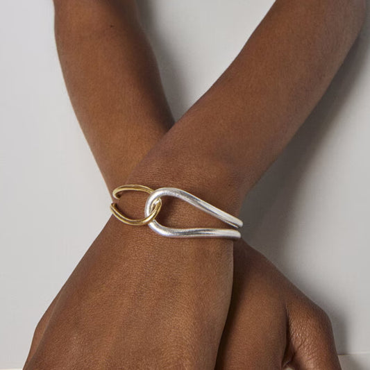 Brazalete Noria Bicolor en Oro