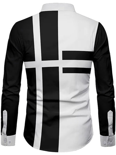Camisa de Manga Larga Hueca Talla Europea para Hombre - Image 10