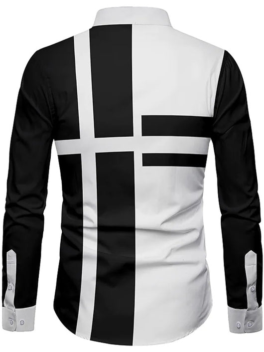 Camisa de Manga Larga Hueca Talla Europea para Hombre - Image 10