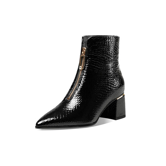 Botas de Cuero para Mujer con Tacón Grueso y Punta Afilada - Image 10
