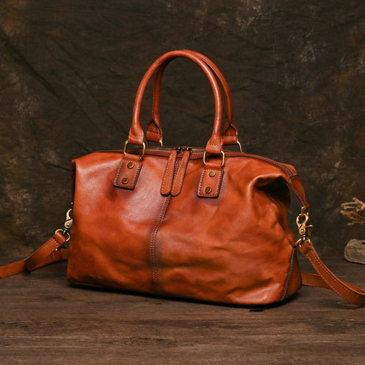 Bolso de Cuero Genuino con Correa Ajustable y Gran Capacidad