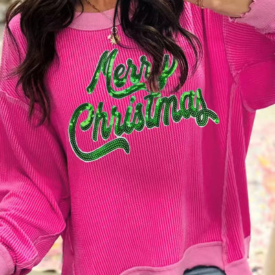 Blusa Larga con Lentejuelas Alfabeto para Mujer - Image 12