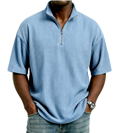 Playera Suelta de Tejido Waffle para Hombre - Comodidad de Verano - Image 6