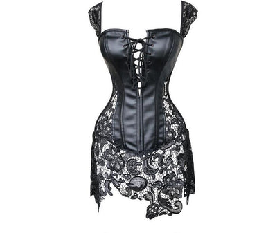 Corset de Cuero Sintético con Detalles Calados - Image 11
