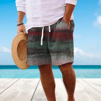 Pantalones Cortos de Playa con Estampado - Shorts Sueltos con Cordón para Hombre - Image 15
