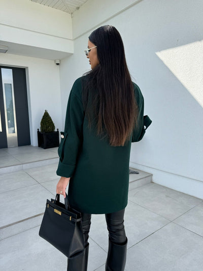 Abrigo de Lana con Cuello H Elegante para Desplazamientos Diarios - Image 30
