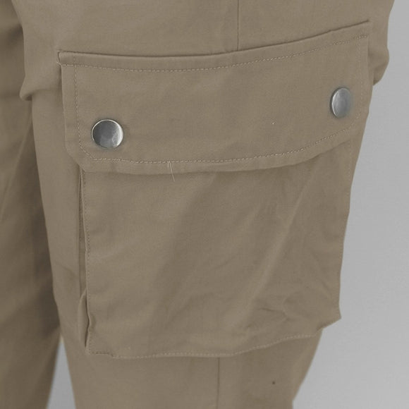 Pantalón Cargo Ajustado de Talle Alto con Puños Ceñidos