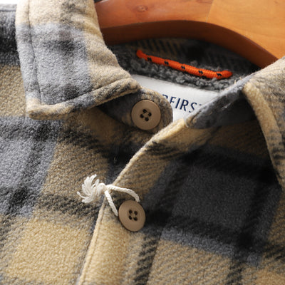 Abrigo Acolchado de Lana Escocesa con Forro Polar para Otoño e Invierno - Image 18