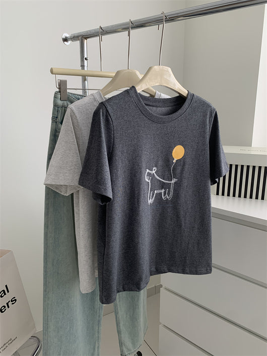 Camiseta Holgada para Mujer con Estampa de Cachorro Globo - Image 31