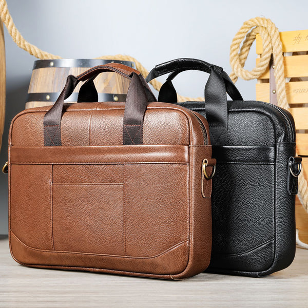 Bolsa Crossbody de Cuero para Documentos Profesionales - Maletín Casual para Computadora