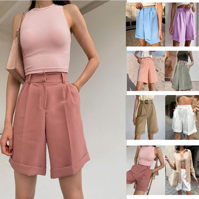 Pantalón Ancho Fluido de Cintura Alta con Corte A