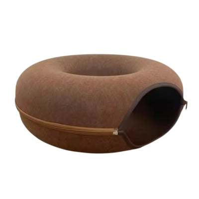 Casa Túnel para Gatos Donut - Cama de Fieltro Natural con Juguetes Interactivos - Image 10