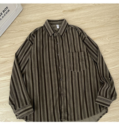 Camisa Retro Oversize de Manga Larga para Hombre - Image 12