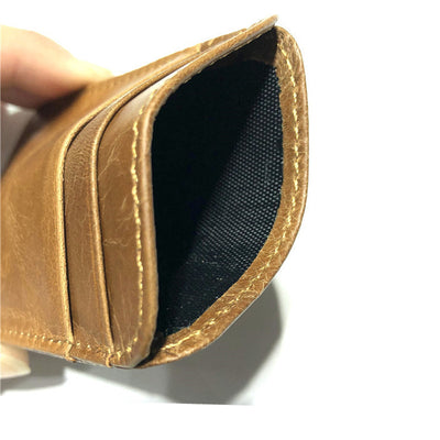 Billetera de Cuero Genuino para Hombre Marrón con Monedero Compacto - Image 8